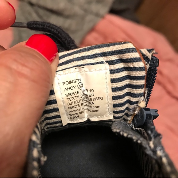 Poll Parrot Ahoy Toddler Aloha Nautical Theme Canvas Shoes Lace & Zip Navy sz 4M - Picture 3 of 16